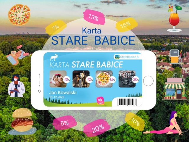 Karta STARE BABICE daje rabaty w ponad 100 miejscach  (Stare Babice, Bemowo, Izabelin i okolice)